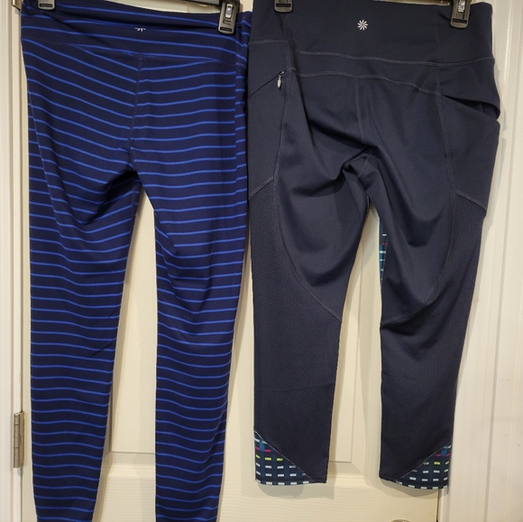 LOT OF 4 Athleta Leggings: Floral, Stripe, Mesh, Exhale - Size M / MP - Picture 3 of 11